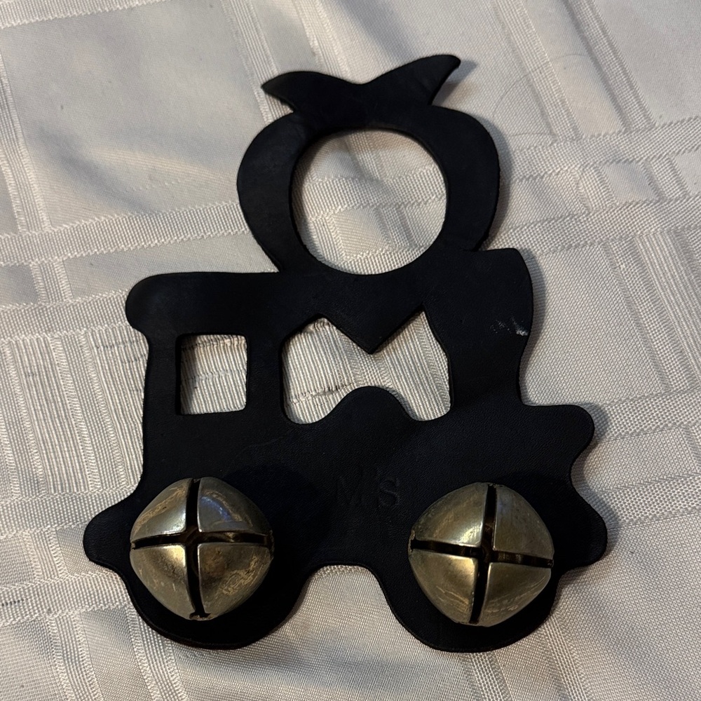 Black Train Ornament with Bells, classic jingle bells, door guard